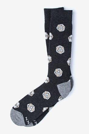 _Dungeons and Dragon Socks  | D&D | D20 Black Sock_