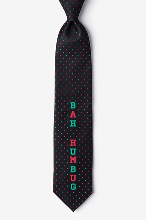 _Bah Humbug Black Extra Long Tie_
