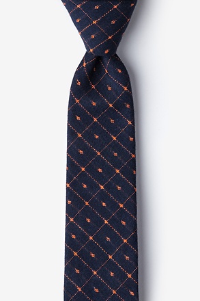 _Pala Navy Blue Skinny Tie_